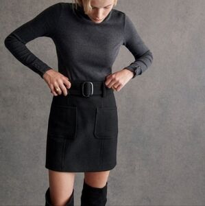 Sezane Jupe Gillie Noir - Black Skirt with Belt